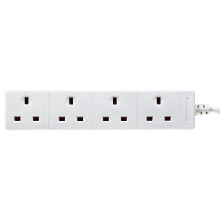 Masterplug 13 A 5 m 4-vej forlængerledning - hvid