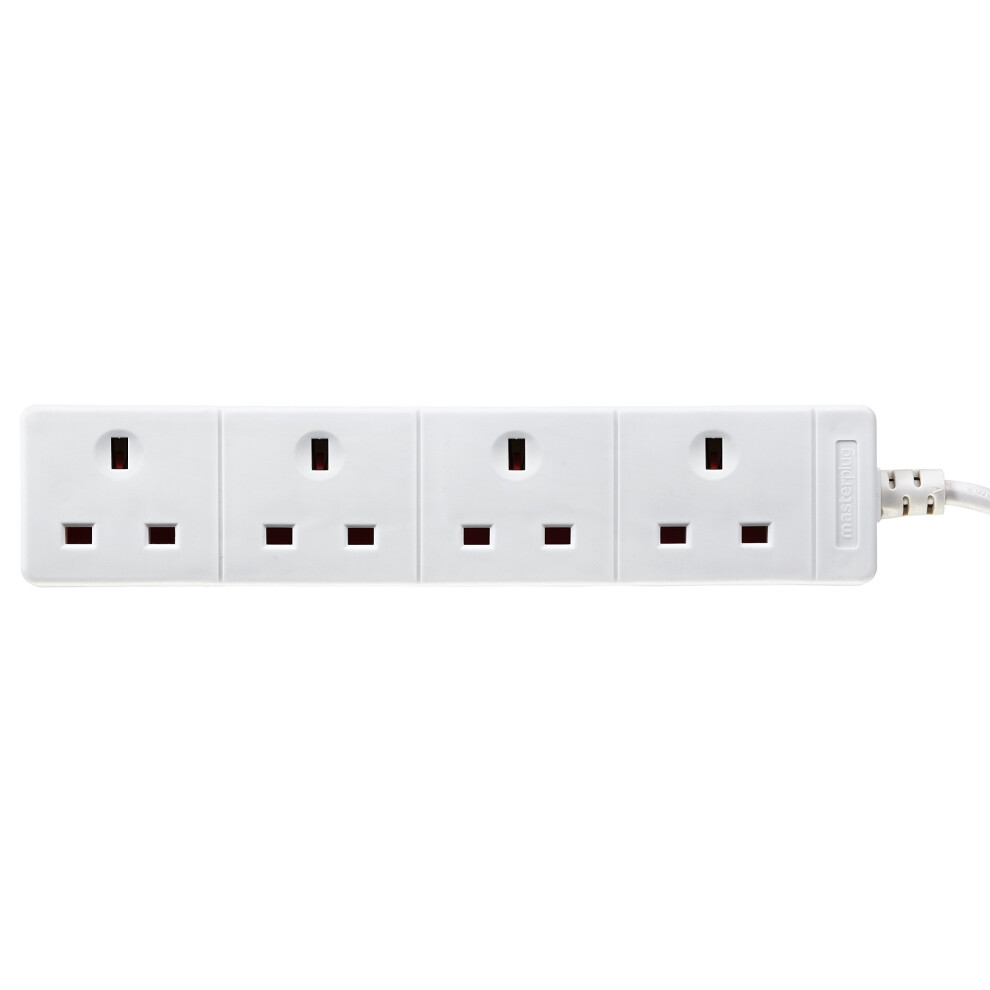 Masterplug 13 A 5 m 4-Gang Extension Lead - White