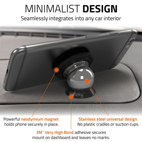 Best Car Phone Holder 100% Universal Magnetic Dashboard Mount Kit 1