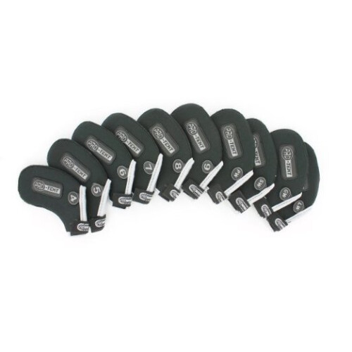 Pro-Tekt 10 Golf Club Iron Headcover Set hook and loop Closure Left Hand