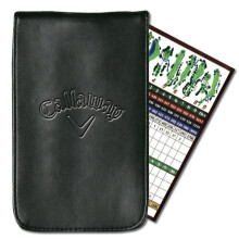 Callaway L?der Golf Scorekort Holder Sort 7"""" x 4.25""""