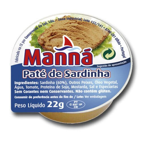 24pc Manna Portuguese Sardine Pate Cans - 22g | Canned Sardine Spread Multipack
