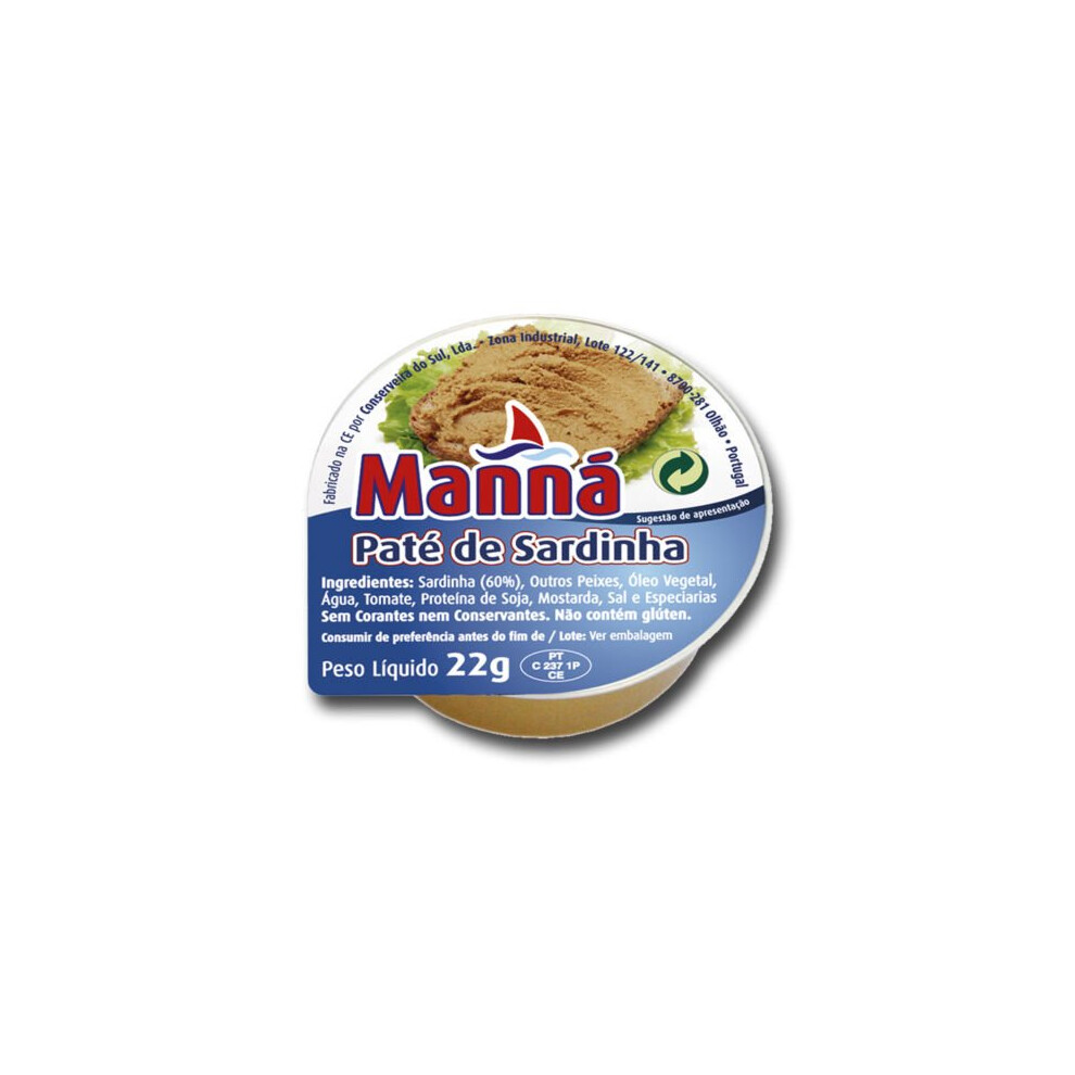 24pc Manna Portuguese Sardine Pate Cans - 22g | Canned Sardine Spread Multipack