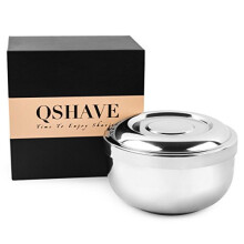 QSHAVE rozsdamentes acl borotvatl fedllel, 4 hvelyk tmroju, nagy, mly mretu krmozott, fnyes fellet