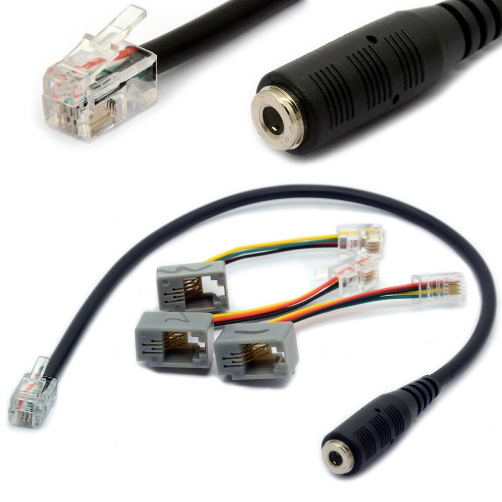 4P4c Rj9/Rj10 To 3.5Mm Female Headset Adapter Cable Stereo Converter 729680036795