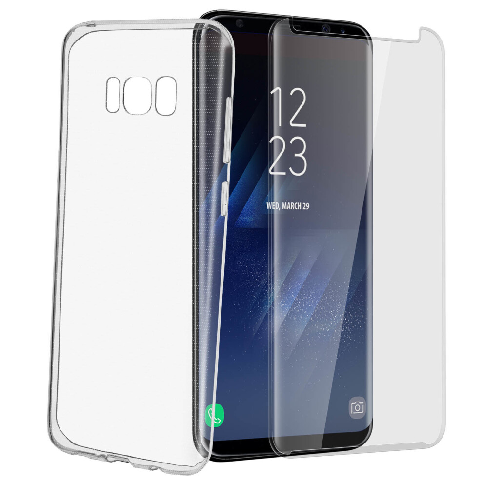 Back Case + Screen Protector Tempered Glass Clear Samsung Galaxy S8 3662427167864