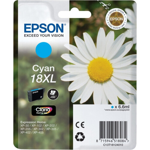 Epson Epson Singlepack Cyan 18XL Claria Home Ink