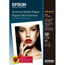 EPSON Papier 50 feuilles mat Archival - A3 189g/m² - 29,7 x 42 cm - Compatible : SureColor SC-T7200D, SureColor SC-T7200 …