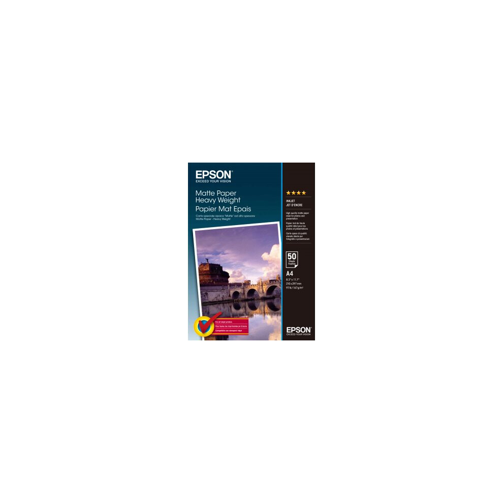 Epson Matte Paper Heavy Weight, DIN A4, 167g/m², 50 Sheets