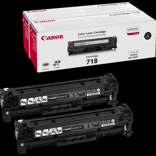 Canon Canon 718 Zwarte Tonercartridge - Pack van 2