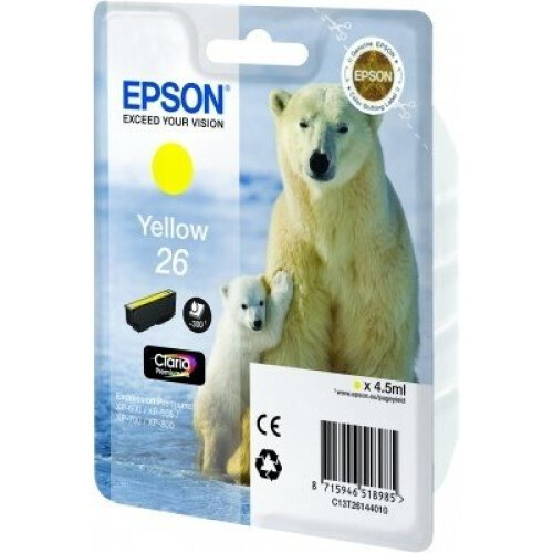 Epson Epson Singlepack Yellow 26 Claria Premium Ink