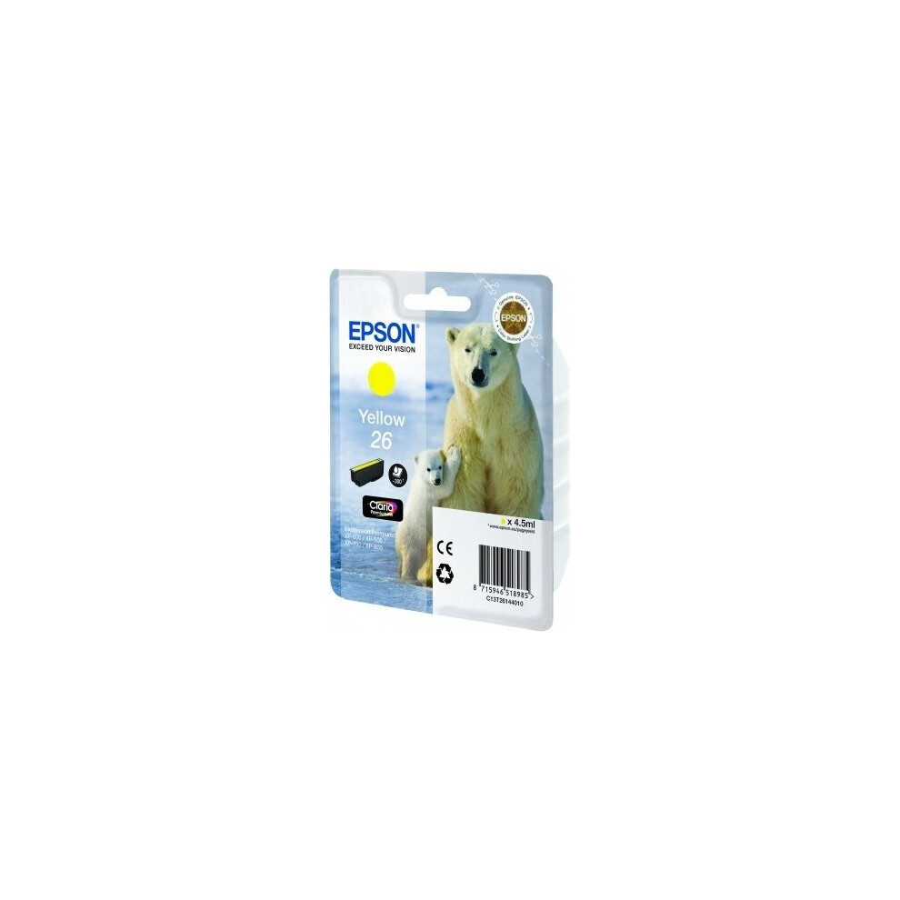 Epson Singlepack Yellow 26 Claria Premium Ink