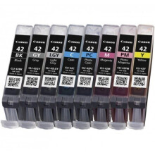 Cartucho de tinta CLI-42 de 8 tintas - CANON - Preto e colorido - Capacidade padrão - Multipack de 8 tintas