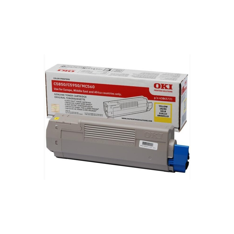Oki 43865721 Laser Toner 6000Pages Laser Toner & Cartridge Yellow 5031713039853