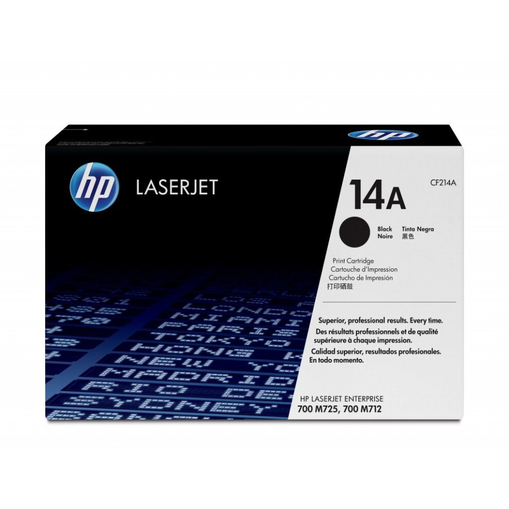HP CF214A (14A) Black Toner Cartridge, 10K Pages
