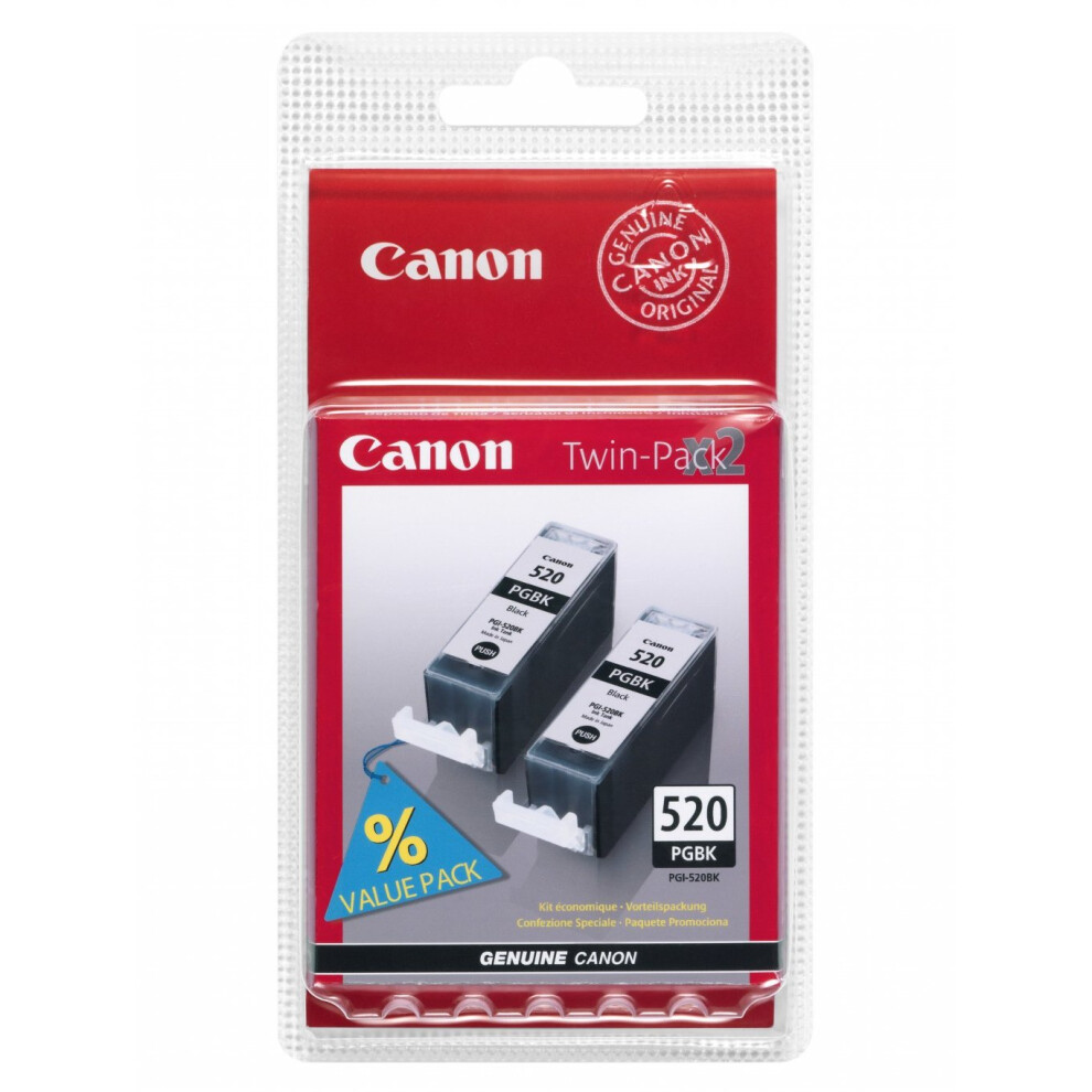 Canon Pgi-520Bk Twin Pack Ink Cartridge Black