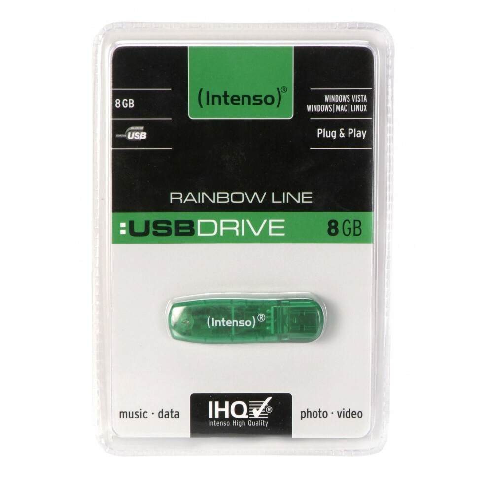 Intenso Rainbow Line 8Gb Usb Drive 8Gb Memory Card 4034303008537