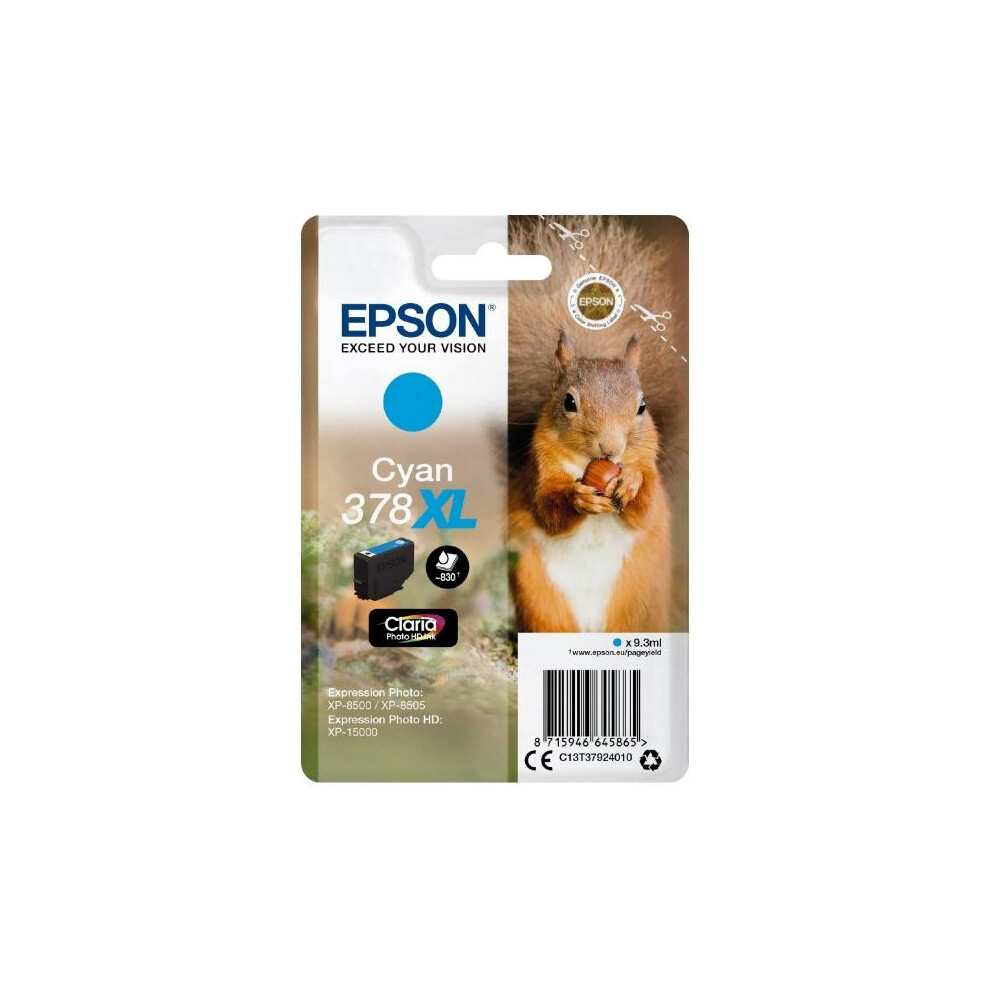 Epson 378XL Ink Cartridge Claria High Yield Squirrel Cyan - Image 17