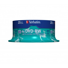 DVD-RW Verbatim 4.7 Go (120 min) 4x - 25 supporti - argento opaco - confezione a rotolo