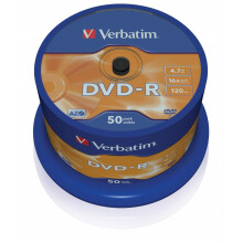 DVD-R Verbatim 16X Spindle (X50) - Kapasiteetti 4,7 Gt - AZO-tekniikka