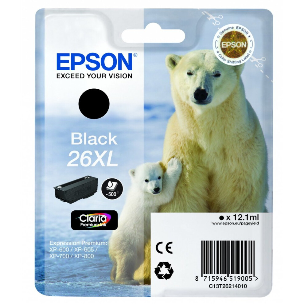 Epson Singlepack Black 26XL Claria Premium Ink