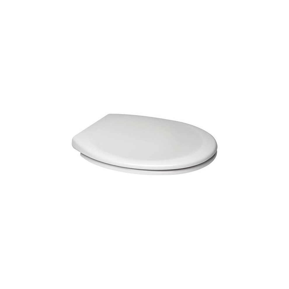 Euroshowers White One Seat Soft Close Toilet Seat with Top Fix/Blind Hole Fittings and ONE BUTTON Quick Release