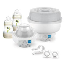 MAM 6 in 1 Electric Steriliser & Express Bottle Warmer; includes 2 x 160ml Easy Start Anti-Colic Bottles & 2 x Start Soothers