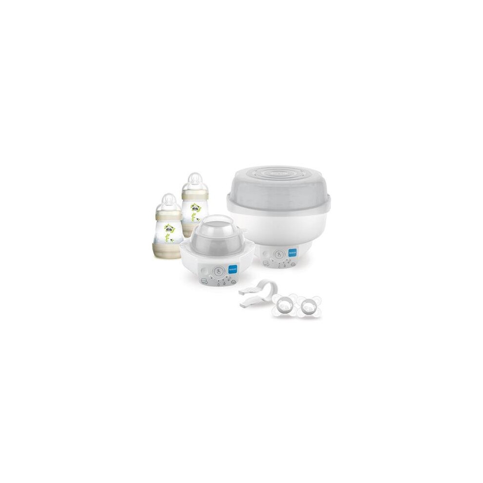 MAM 6 in 1 Electric Steriliser & Express Bottle Warmer; includes 2 x 160ml Easy Start Anti-Colic Bottles & 2 x Start Soothers