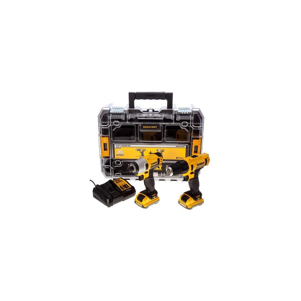 DEWALT 12V XR Sub-Compact Twin Pack, Impact and Drill Driver, 2 x 2.0Ah DEWDCK211D2T
