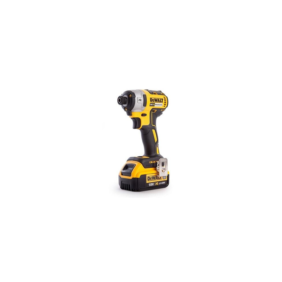 DEWALT DCF887M1-GB XR Brushless Lithium-Ion Impact Driver, 18 V, Yellow/Black, 0