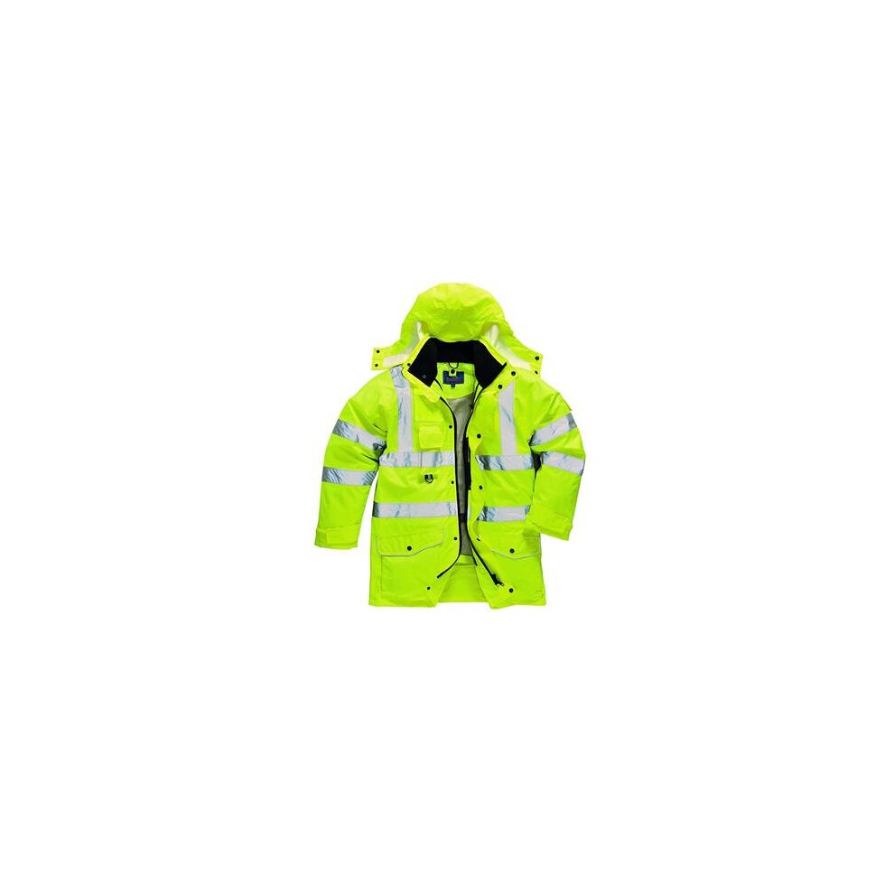 Portwest S427YERL Hi-Vis 7-in-1 Traffic Jacket, Regular, Size Large, Yellow