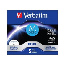 Disque Blu-ray - Verbatim - M-Disc - BDXL - 100 Go - Coffret à bijoux - 5 pièces