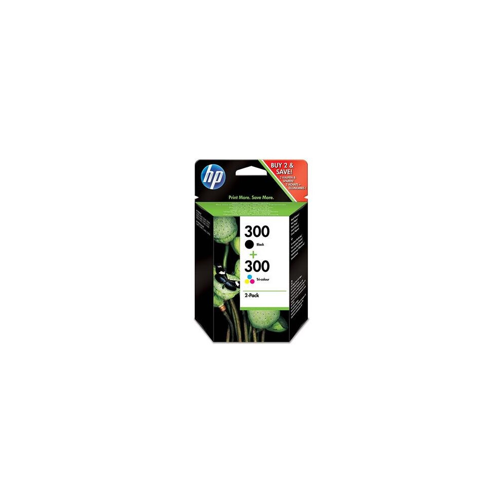 HP 300 2-pack Black/Tri-color Original Ink Cartridges (CN637EE)