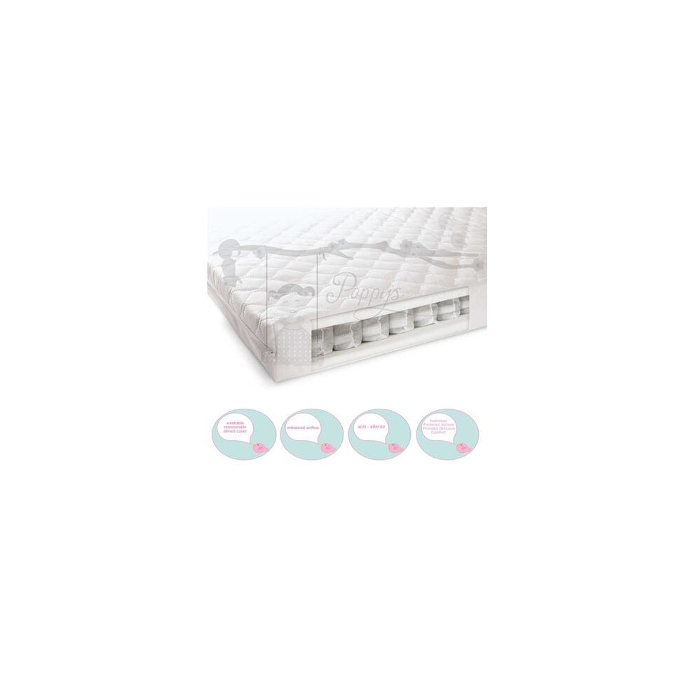 Baby Cot Bed Mattress - 140cm x 70cm Pocket Sprung Mattress