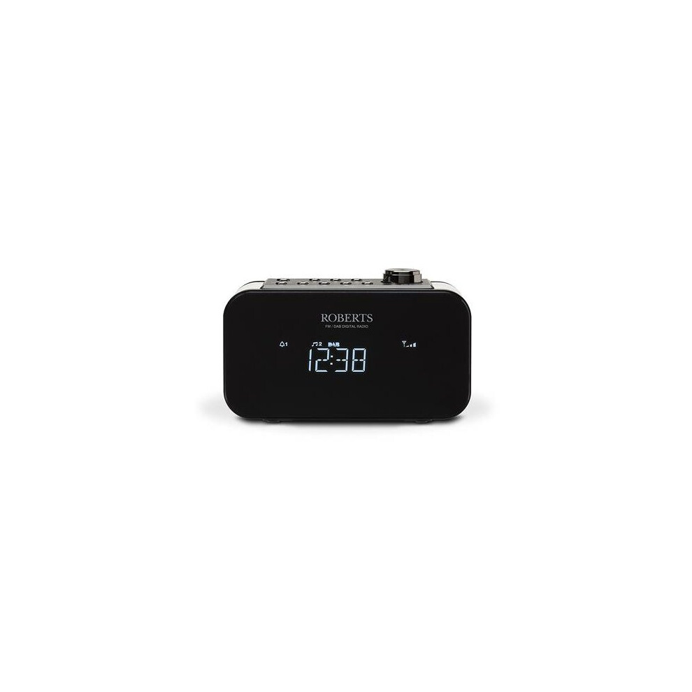 Roberts Radio ORTUS2BK DAB+/DAB/FM Alarm Clock Radio with USB Smartphone Charging - Black