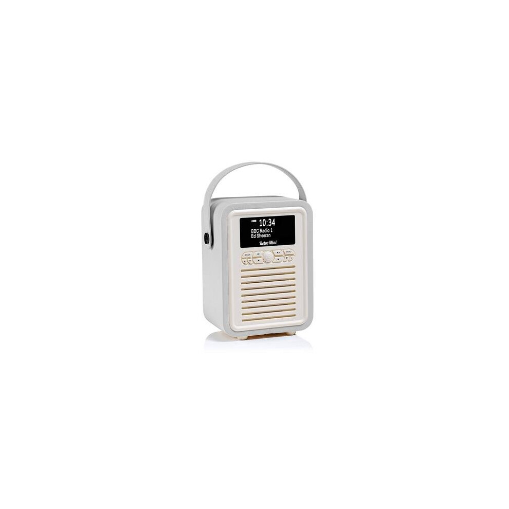 Vq Retro Mini Dab And Dab+ Digital Radio With Fm, Bluetooth, Alarm Clock - Light/Grey 5060470531805