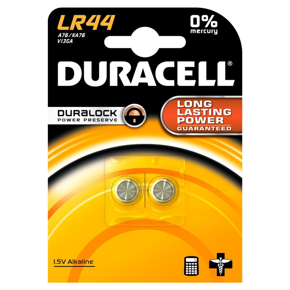 10 x Duracell LR44 A76 1.5V Alkaline Batteries