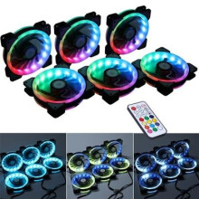 Ubanner Wireless RGB LED 120mm Case Fan with Controller for PC Cases, CPU Coolers, Radiators system (6pcs rgb fans, RF Remote Control, A Series)