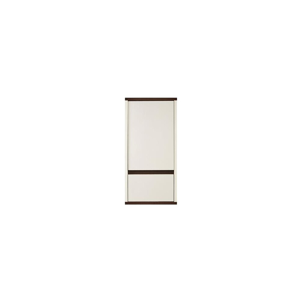 Premier Housewares Chelsea Single Door/1-Drawer Wall Cabinet - White/Walnut Veneer