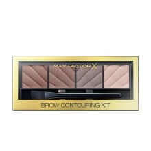 Max Factor Brow Contouring Powder Kit - Dark Shades: 4-Color Set (3 brow powders + highlighter) for defined, matte brows