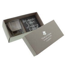 Amore Wedding Whisky Glass and Coaster set Usher