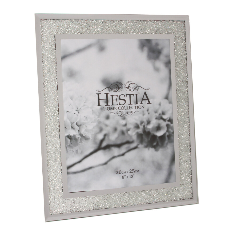 Hestia Photo Frame Crystal Edge With Silver Border 8x10