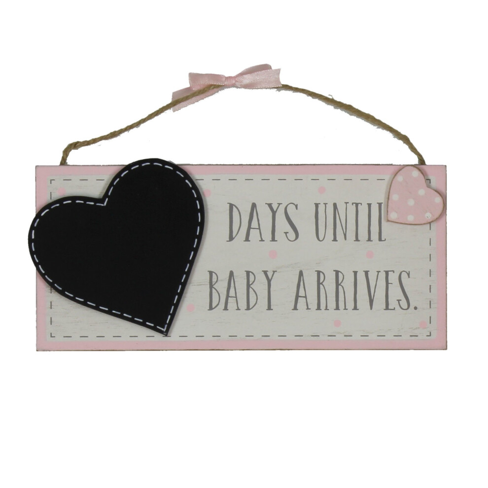 Petit Cheri' MDF Chalkboard 'Waiting For Baby' Pink