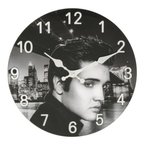 Sole favors Hometime glasväggklocka 30 cm Elvis-design