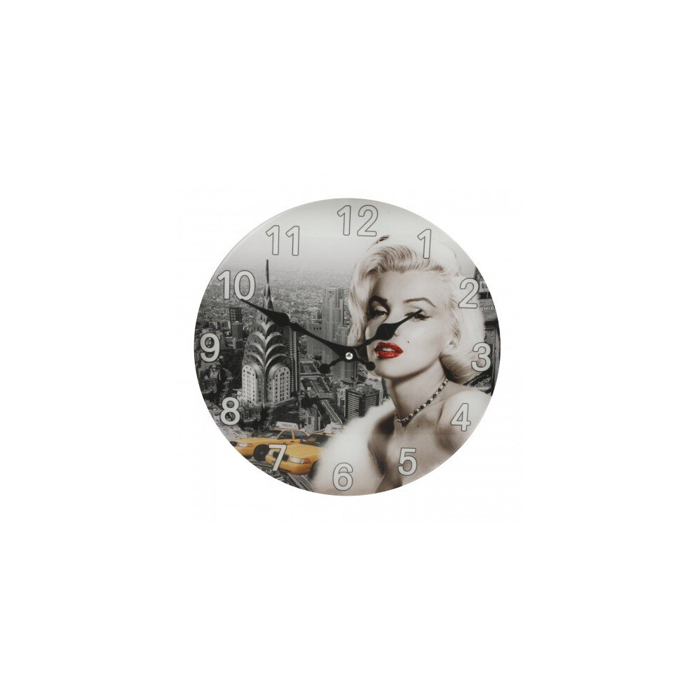 Hometime Glass Wall Clock 30cm Marilyn Design