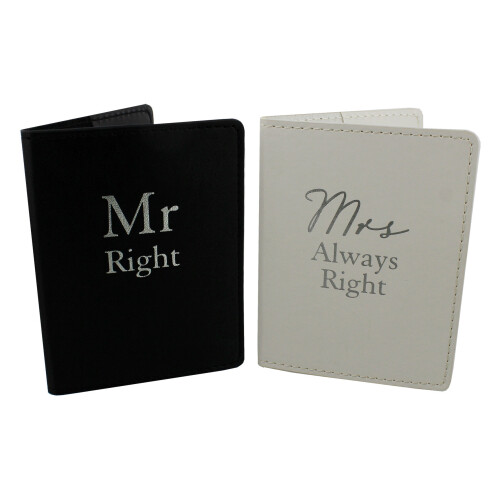 WIDDOP and Co. Amore Set 2 Passport Holders Mr. Right And Mrs. Always Right