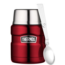 Thermos Stainless King Food Flask,, 470 ml - Red