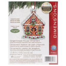 Dimensions Counted Cross Stitch Gingerbread House Christmas Ornament Kit  3.5'' W x 4.5'' H