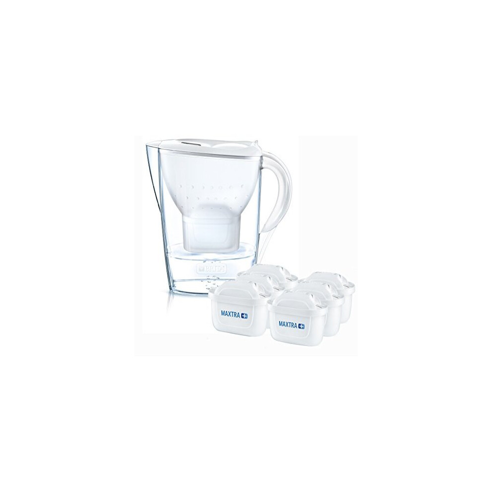 (White) BRITA Marella Cool Water Jug & 6 MAXTRA+ Filters