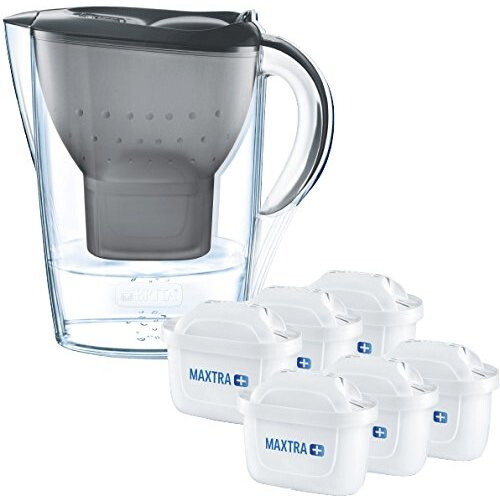 (Grey) BRITA Marella Cool Water Jug & 6 MAXTRA+ Filters